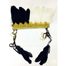 ForWhat Büro Ev Ofis Etkinlik Gösteri Taraftar Kostümü Şapkası Için Siyah Beyaz Tüylü Kızılderili Başlığı