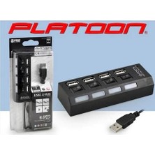 4 Lu USB Hub 2.0 Anahtarlı Platoon PL-5714