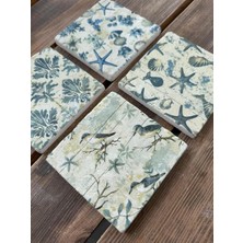 Doğaltaş Bardak Altlığı - 4'lü Set 10 x 10 cm