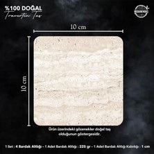 Doğaltaş Bardak Altlığı - 4'lü Set 10 x 10 cm
