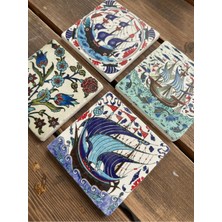 Doğaltaş Bardak Altlığı - 4'lü Set 10 x 10 cm