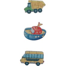 Araçlar Vehicles / 13 Adet Puzzle Yapboz Puzzle / 82 Parça Okul Öncesi Zeka Geliştirici Oyuncak