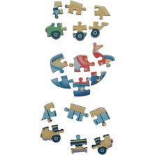 Araçlar Vehicles / 13 Adet Puzzle Yapboz Puzzle / 82 Parça Okul Öncesi Zeka Geliştirici Oyuncak