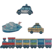 Araçlar Vehicles / 13 Adet Puzzle Yapboz Puzzle / 82 Parça Okul Öncesi Zeka Geliştirici Oyuncak