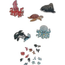 Deniz Hayvanları / 17 Adet Puzzle Yapboz Puzzle / 50 Parça Okul Öncesi Zeka Geliştirici Oyuncak