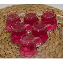 Kahve Yanı 6'lı Kulplu Mini Üzüm Bardak – 75 ml (Cam)