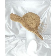 Umela Butik Hasır Güllü Bayan Şapka