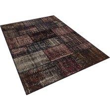 Kahverengi Doğal Dokuma Patchwork Halı