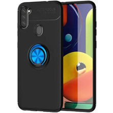 Spia Samsung Galaxy A21 Kılıf Siyah-Mavi Draco Yüzüklü Silikon Orijinal Esnek Ince Geliştirilmiş Dayanıklı Darbe Karşıtı Koruyucu Yeni Nesil Tasarım (Samsung Galaxy A21, Siyah-Mavi)