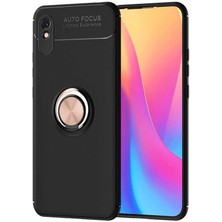 Spia Xiaomi Redmi 9A Kılıf Siyah-Gold Draco Yüzüklü Silikon Orijinal Esnek Ince Geliştirilmiş Dayanıklı Darbe Karşıtı Koruyucu Yeni Nesil Tasarım (Xiaomi Redmi 9A, Siyah-Gold)