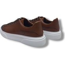 Growish GR0310 Hakiki Özel Yapım Floter Deri Yüksek Eva Taban Kahverengi Sneakers Erkek Ayakkabı