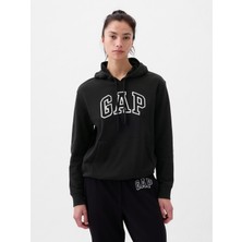Gap Kadın Siyah Gap Logo Havlu Kumaş Sweatshirt