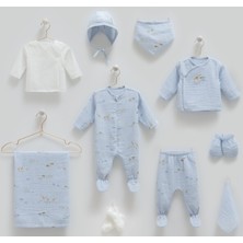Incibaby % 100 Pamuk 10'lu Yazlık Müslin Kumaş Erkek Bebek Hastane Çıkış Seti Yeni Sezon