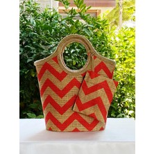 Plaj Çantasıturuncu Zigzag