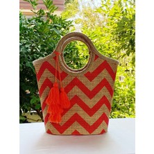 Plaj Çantasıturuncu Zigzag