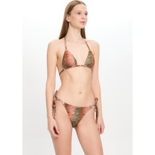 Kadın Çok Renkli Yılan Desenli Küçük Üçgen Bikini Takımı 25SW009ST