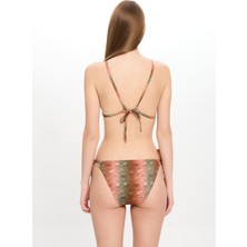 Kadın Çok Renkli Yılan Desenli Küçük Üçgen Bikini Takımı 25SW009ST