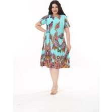 Kadın Büyük Beden Viskon Elbise