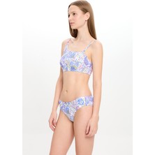 Kadın Şal Desen Dokulu Tek Omuz Bikini Takımı 25SW012ST