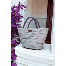 Midi Boy Hasır Çanta Omuz Çantası El Çantası Kol Çantası Handmade Plaj Çantası Günlük Çanta