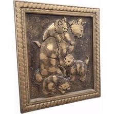 ARTSMARTİX Kedi Figürlü Rölyef Tablo
