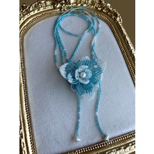 Ice Blue Çiçek Kolye
