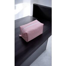 Pembe Pötikare Desenli Makyaj Çantası - Büyük Boy
