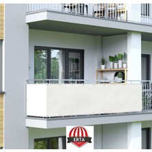 7 Metre x 80 cm Beyaz Renk Polyester Balkon Demiri Brandası Su Geçirmez  650G