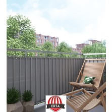 4.5 Metre x 90 cm Gri Renk Polyester Balkon Demiri Brandası Su Geçirmez  650G