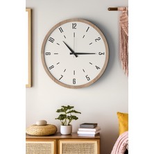 Dekoratif Ahşap Ross 128 Duvar Saati - Siyah & Beyaz Mdf Çerçeveli, Modern Tasarım, Sessiz Mekanizma