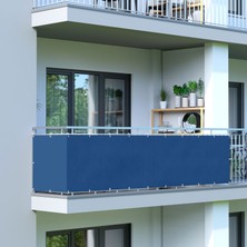 6 Metre x 80 cm Mavi Renk Polyester Balkon Demiri Brandası Su Geçirmez  650G