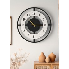 Modern Ahşap Duvar Saati KEPLER-1649 - Büyük Boy 3D Tasarım Dekoratif Salon Ofis Saati 48CM