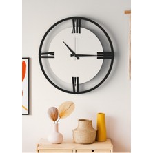 Modern Tasarım Çerçeveli Roma Rakamlı Dekoratif Duvar Saati