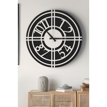 Şık ve Modern Duvar Saati - 48CM Büyük Boy, 3 Farklı Renk Seçeneği - Siyah