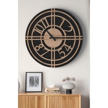 Şık ve Modern Duvar Saati - 48CM Büyük Boy, 3 Farklı Renk Seçeneği - Siyah