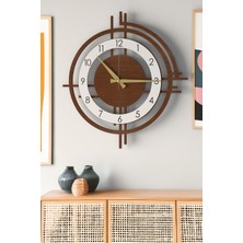 Şık ve Modern Duvar Saati - 48CM Büyük Boy, 3 Farklı Renk Seçeneği - Ceviz - Beyaz