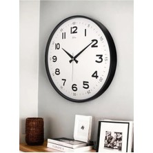 717-K-2 Serisi Klasik Rakamlı Metal Görünümlü Sessiz Akar Modern Duvar Saati 40 cm Gri