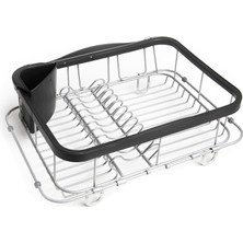 Multi-Use Dish Rack Black Sinkin Çok Fonksiyonlu Tabak Standı Siyah/nikel, Metal, Büyük