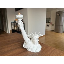 Özgürlük Heykeli Dekoratif Tealight Mum Tutucu Dekoratif Özgürlük Anıtı Obje Tealight Mum Hediyeli