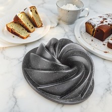 Thermo Döküm Gövdeli Rüzgar Gülü Kek Kalıbı 26CM, Dilimli ve Döküm, Siyah Granit Benekli Pişirme Kabı, Kolay Çıkarma, Dayanıklı Alüminyum Alaşım