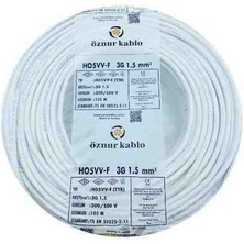 Öznur 3x1.5 Ttr Beyaz 100 mt Tam Bakır