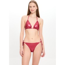 Kadın Deri Görünümlü Küçük Üçgen Bikini Takımı 25SW027ST