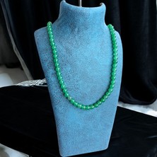 Aventruin Doğal Taş Kolye 8 mm Sade Kolye - Doğal Taş Kolye Bohem Kolye 8 mm Doğal Taş Kolye