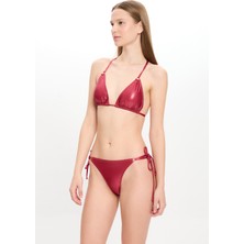 Kadın Deri Görünümlü Küçük Üçgen Bikini Takımı 25SW027ST