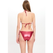 Kadın Deri Görünümlü Küçük Üçgen Bikini Takımı 25SW027ST
