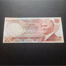 Escoines Koleksiyon 399636834CCD1EB5B5 6. Emisyon 20TÜRK Lirası Ççt Güzel Numara Eski Kağıt Para