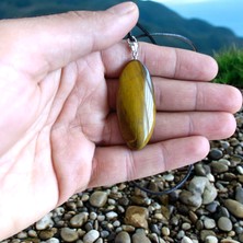 Kaplan Gözü Taşı Kolye Kaşık Kolye Gerçekhakiki Doğal Taş