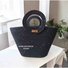 Hasır Omuz Çantası Plaj Çantası Günlük Çanta El Çantası Kol Çantası Midi Çanta Handmade