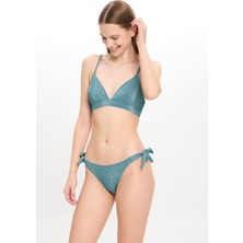 Kadın Yeşil Geometrik Desen Üçgen Bikini Takımı 25SW010ST