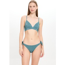 Kadın Yeşil Geometrik Desen Üçgen Bikini Takımı 25SW010ST